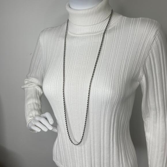 Necklace silver tone rope chain costume jewelry versatile wrappable layering - Picture 1 of 11